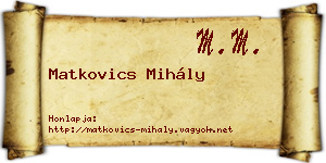 Matkovics Mihály névjegykártya