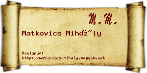 Matkovics Mihály névjegykártya
