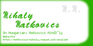 mihaly matkovics business card